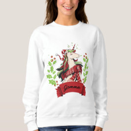 Anpassat namn för Cute Jul Unicorn T Shirt