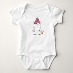 Anpassat namn för Cute Little Hamster Baby Bodyko T Shirt