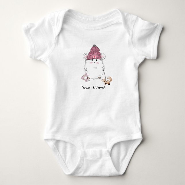 Anpassat namn för Cute Little Hamster Baby Bodykos T Shirt (Framsida)