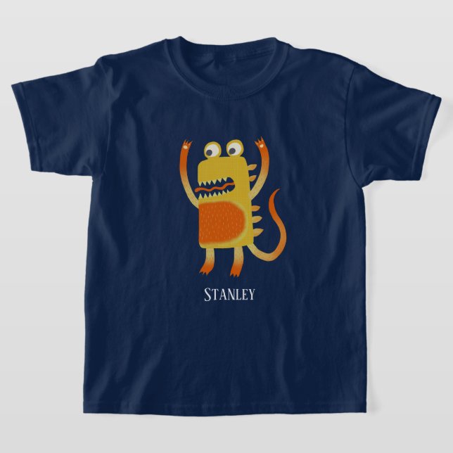 Anpassat namn för Cute Monster Stanley T Shirt (Laydown)