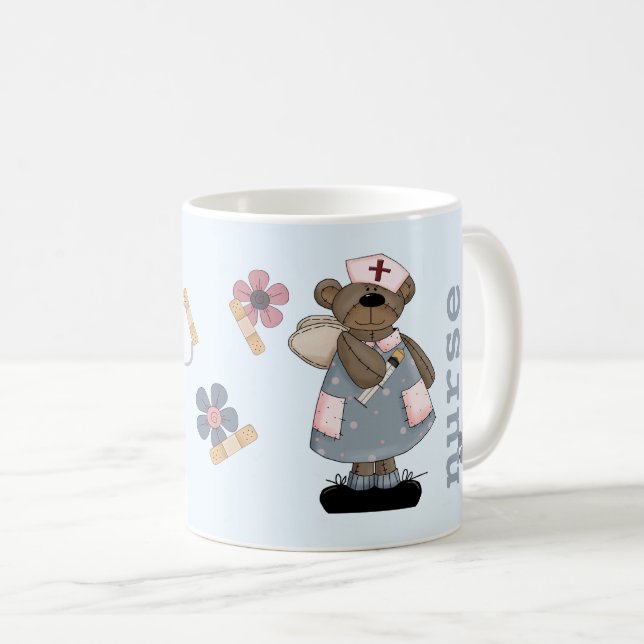 Anpassat namn för Cute Nalle Gift Mugg för sjukskö (Framsida höger)