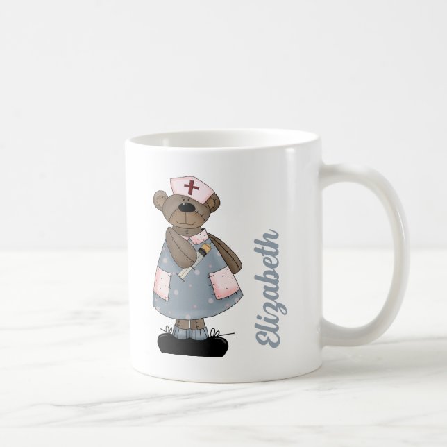 Anpassat namn för Cute Nalle Gift Mugg för sjukskö (Höger)