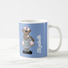 Anpassat namn för Cute Nalle Gift Mugg för sjukskö