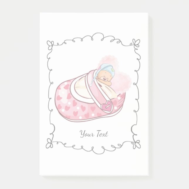 Anpassat namn för Cute Nalle Post-it Block (Framsida)