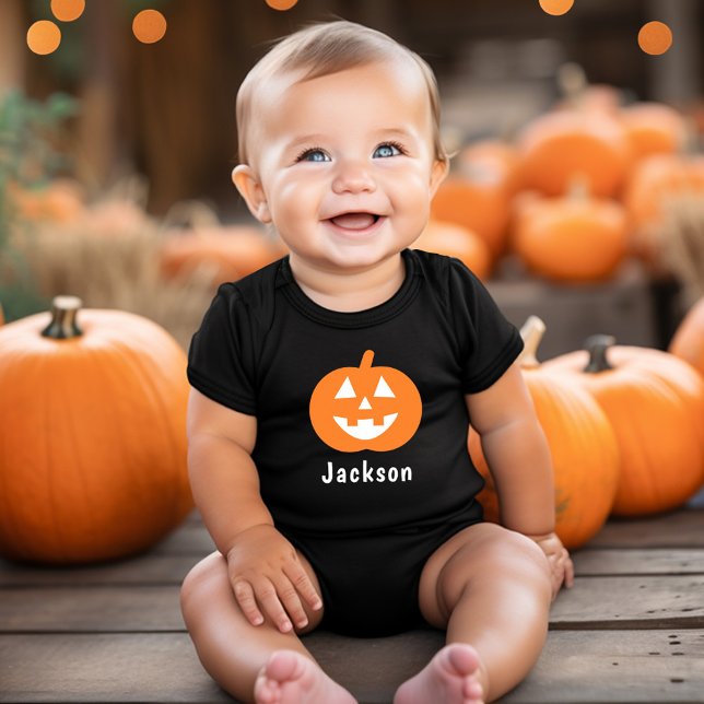 Anpassat namn för Cute Orange Pumpkin Halloween T Shirt (Skapare uppladdad)