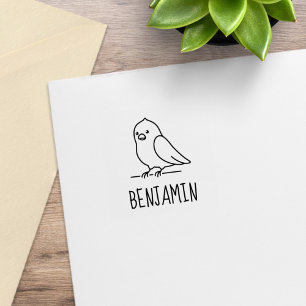 Anpassat namn för Cute Parakeet Parrot Bird Stämpel