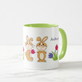 Anpassat namn för Cute Påskhares Påsk Gift Mugg