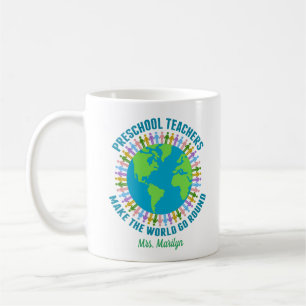 Anpassat namn för Cute Preschool Teacher World Kaffemugg