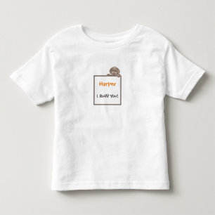 Anpassat namn för Cute Puppy Hund-Ram T Shirt