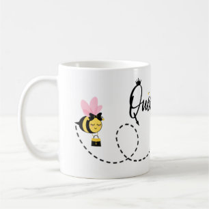 Anpassat namn för Cute Queen Bee Kaffemugg
