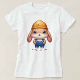 Anpassat namn för Cute Rabbit Ingenjör Hoppy Påsk T Shirt