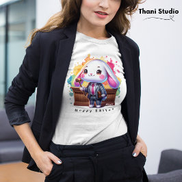 Anpassat namn för Cute Rabbit Lawyer Hoppy Påsk T Shirt