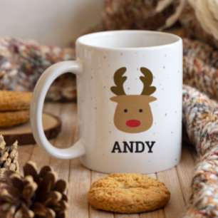 Anpassat namn för Cute Rudolph Mugg