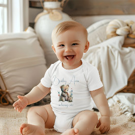 Anpassat namn för Cute Watercolor Blommigt-Nalle T Shirt
