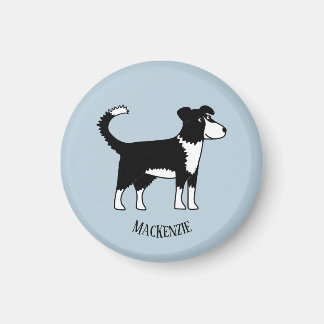 Anpassat namn för Cute Welsh Gräns Collie Sheepdog Magnet