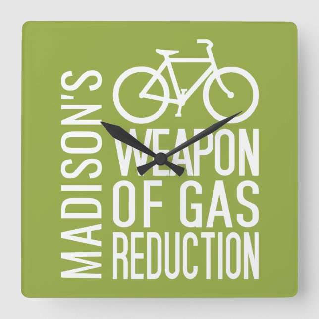 Anpassat namn för cykel och färg-väggklocka fyrkantig klocka (Framsida)