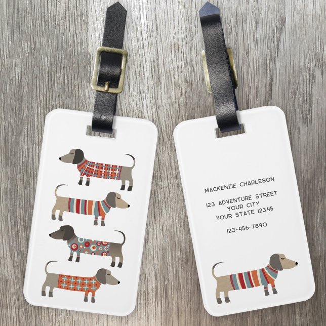 Anpassat namn för Dachshund Sause Hund Bagagebricka (Skapare uppladdad)