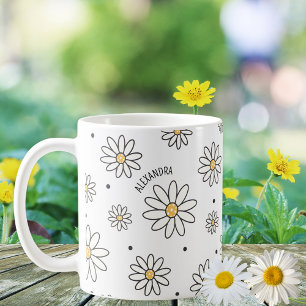 Anpassat namn för Daisy och punkter Kaffemugg
