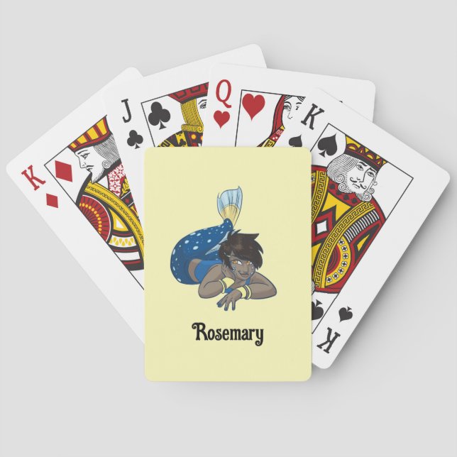 Anpassat namn för Dam sjöjungfru Casinokort (Baksidan)