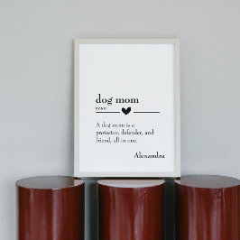 Anpassat namn för definition av Cute hund mamma Poster