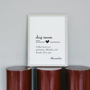 Anpassat namn för definition av Cute hund mamma Poster