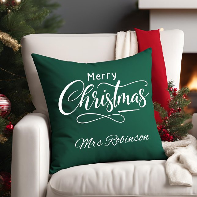 Anpassat namn för det moderna God jul-skriptet Kudde (Skapare uppladdad)