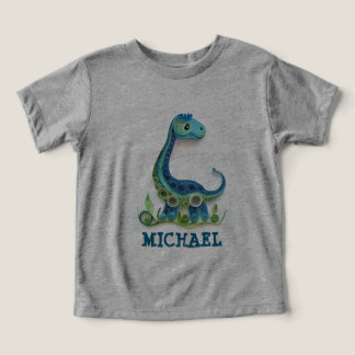 Anpassat namn för Dinosaur Quilling Art Stil T Shirt
