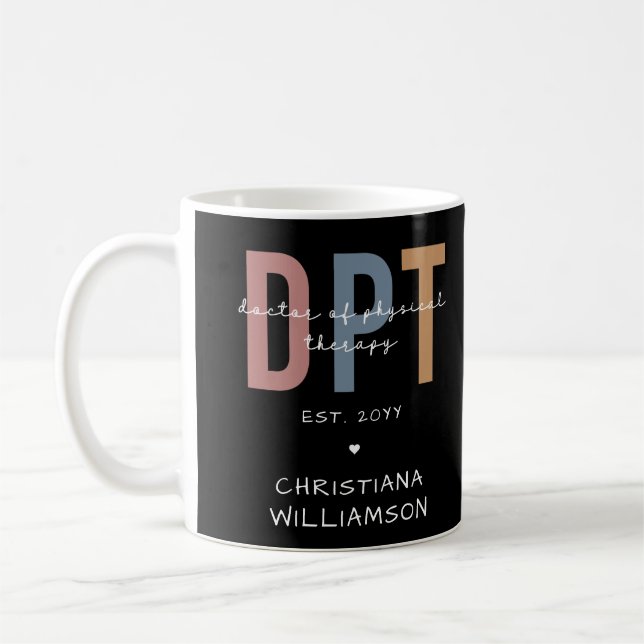 Anpassat namn för DPT Doktor vid fysisk behandling Kaffemugg (Vänster)