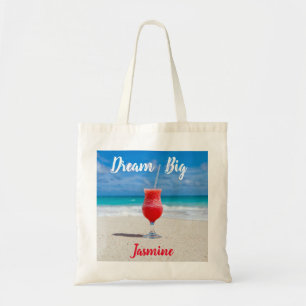 Anpassat namn för Dream Big Tropical Beach Blue Oc Tygkasse