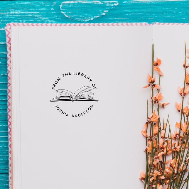 Anpassat namn för elegant från Bibliotek till själ Självfärgande Stämpel (Skapare uppladdad)