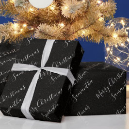 Anpassat namn för elegant God jul - radbrytning Pa Presentpapper