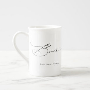 Anpassat namn för Elegant i Bröllop Benporslin Mugg