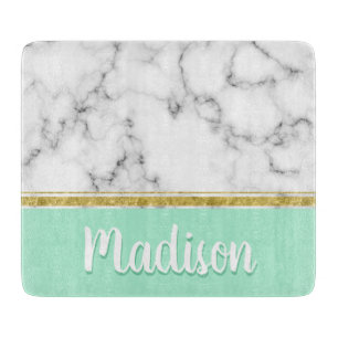 Anpassat namn för elegant Mint Marble och Guld