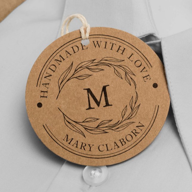 Anpassat namn för elegant monogram som hanteras me stämpel (Skapare uppladdad)