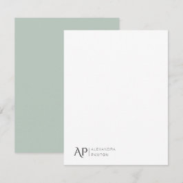 Anpassat namn för elegant Pastel Grönt Personligt  Anteckningskort