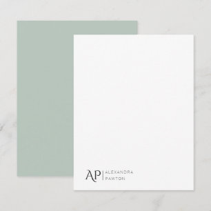 Anpassat namn för elegant Pastel Grönt Personligt Anteckningskort