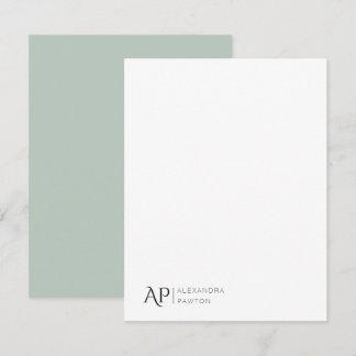 Anpassat namn för elegant Pastel Grönt Personligt  Anteckningskort