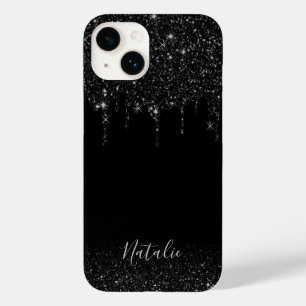 Anpassat namn för Eleganten Modern Black Glitter-