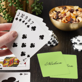 Anpassat namn för enkel lime färg casinokort