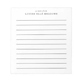 Anpassat namn för enkel linje anteckningsblock