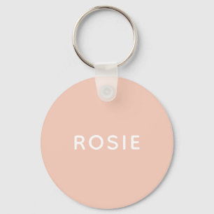 Anpassat namn för enkel minimal Rosa Nyckelring