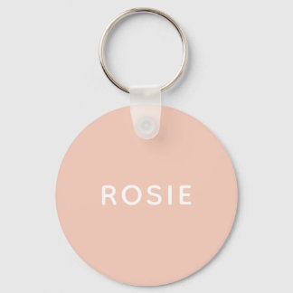 Anpassat namn för enkel minimal Rosa Nyckelring