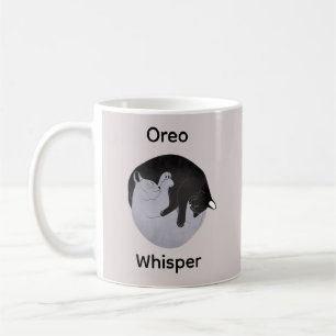 Anpassat namn för enkelt Cute Yin Yang White Black Kaffemugg