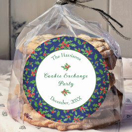 Anpassat namn för Exchange Party för cute-julcooki Runt Klistermärke