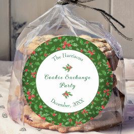 Anpassat namn för Exchange Party för cute-julcooki Runt Klistermärke