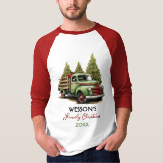 Anpassat namn för Family Farm Lastbil - jul T Shirt