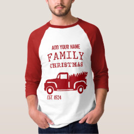 Anpassat namn för Family Farm Lastbil - jul T Shirt