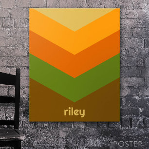 Anpassat namn för Färg-blocksdarr för vintage Wind Poster