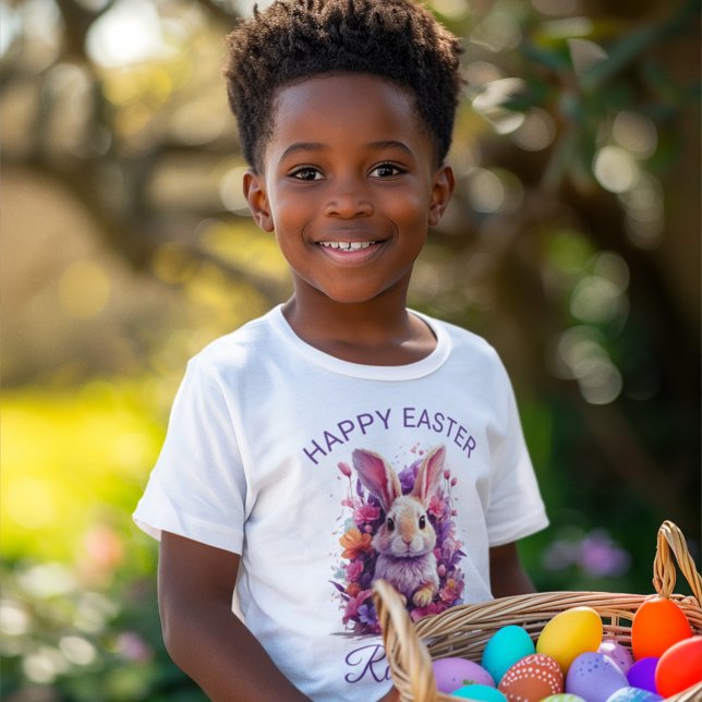 Anpassat namn för färglöst pastellPåskhare och blo T Shirt (Skapare uppladdad)