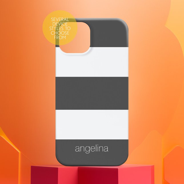 Anpassat namn för fetstil och modern vit stripe-Mö (Personalized Case-Mate Phone Case - Choose Your Device and Add Text or Completely Customize)